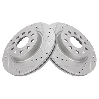 TRQ® - Performance Cross Drilled and Slotted Front Disc Brake Rotors