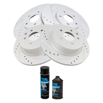TRQ® - Performance Cross Drilled and Slotted Front and Rear Disc Brake Rotors