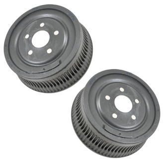 TRQ® - Rear Driver and Passenger Side 2-Piece Brake Drum Set