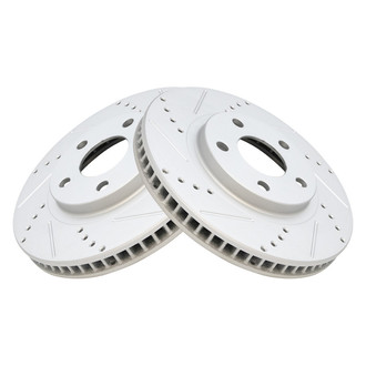 TRQ® - Performance Cross Drilled and Slotted Front Disc Brake Rotors