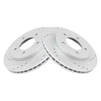 TRQ® - Performance Cross Drilled and Slotted Front Disc Brake Rotors
