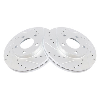 TRQ® - Performance Cross Drilled and Slotted Front Disc Brake Rotors