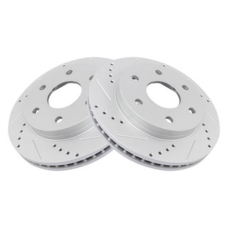 TRQ® - Performance Cross Drilled and Slotted Front Disc Brake Rotors