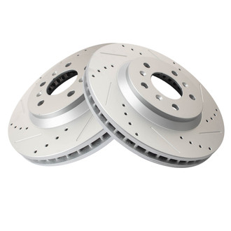 TRQ® - Performance Cross Drilled and Slotted Front Disc Brake Rotors