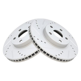 TRQ® - Performance Cross Drilled and Slotted Front Disc Brake Rotors