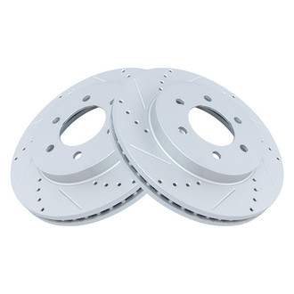 TRQ® - Performance Cross Drilled and Slotted Front Disc Brake Rotors