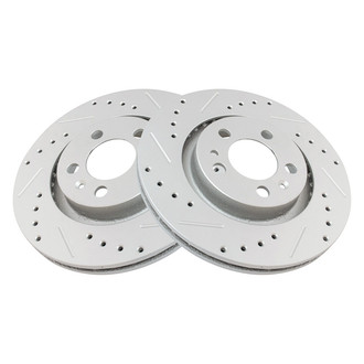TRQ® - Performance Cross Drilled and Slotted Front Disc Brake Rotors