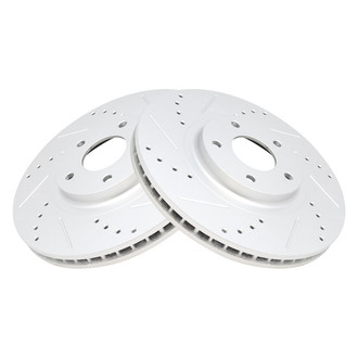 TRQ® - Performance Cross Drilled and Slotted Front Disc Brake Rotors
