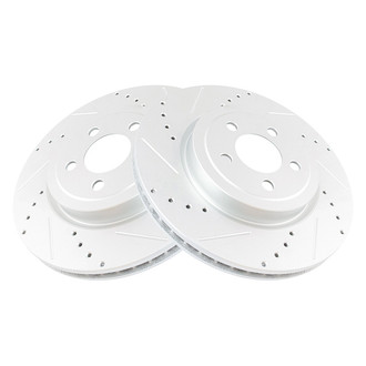 TRQ® - Performance Cross Drilled and Slotted Front Disc Brake Rotors