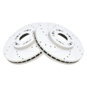 TRQ® - Performance Cross Drilled and Slotted Front Disc Brake Rotors