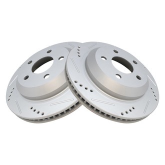 TRQ® - Performance Cross Drilled and Slotted Rear Disc Brake Rotors