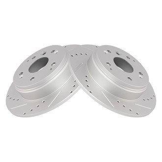 TRQ® - Performance Cross Drilled and Slotted Rear Disc Brake Rotors