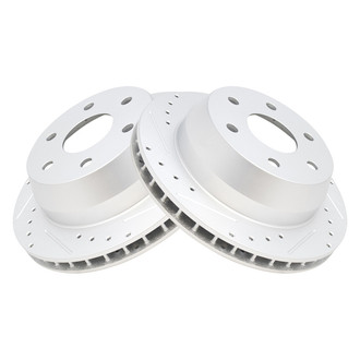 TRQ® - Performance Cross Drilled and Slotted Rear Disc Brake Rotors