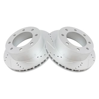 TRQ® - Performance Cross Drilled and Slotted Rear Disc Brake Rotors