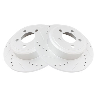 TRQ® - Performance Cross Drilled and Slotted Rear Disc Brake Rotors