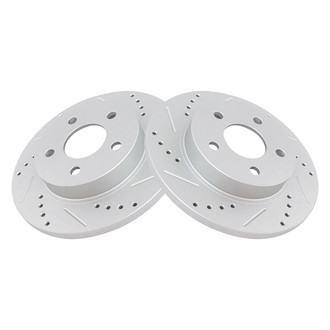 TRQ® - Performance Cross Drilled and Slotted Rear Disc Brake Rotors