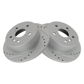 TRQ® - Performance Cross Drilled and Slotted Rear Disc Brake Rotors