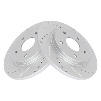 TRQ® - Performance Cross Drilled and Slotted Rear Disc Brake Rotors