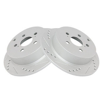 TRQ® - Performance Cross Drilled and Slotted Rear Disc Brake Rotors