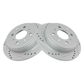 TRQ® - Performance Cross Drilled and Slotted Rear Disc Brake Rotors