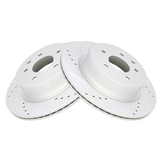 TRQ® - Performance Cross Drilled and Slotted Rear Disc Brake Rotors