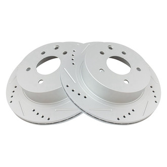 TRQ® - Performance Cross Drilled and Slotted Rear Disc Brake Rotors