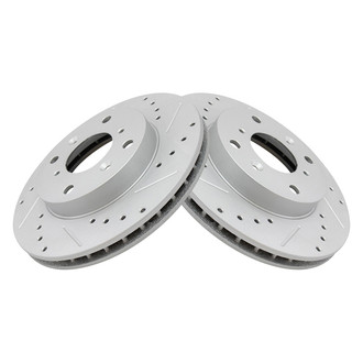 TRQ® - Performance Cross Drilled and Slotted Front Disc Brake Rotors