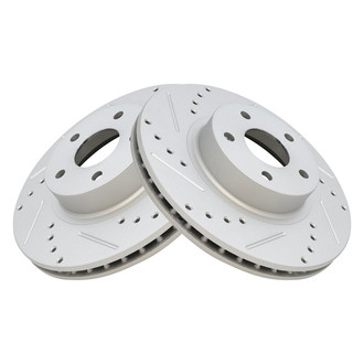 TRQ® - Performance Cross Drilled and Slotted Front Disc Brake Rotors
