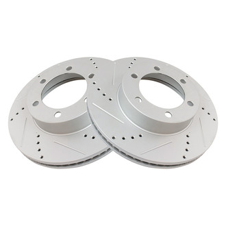 TRQ® - Performance Cross Drilled and Slotted Front Disc Brake Rotors