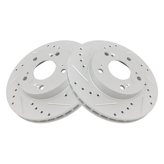 TRQ® - Performance Cross Drilled and Slotted Front Disc Brake Rotors