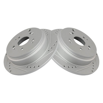 TRQ® - Performance Cross Drilled and Slotted Rear Disc Brake Rotors