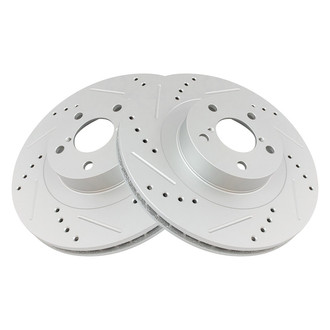 TRQ® - Performance Cross Drilled and Slotted Front Disc Brake Rotors
