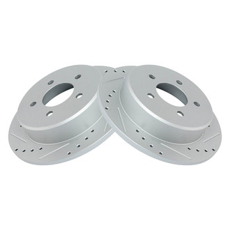 TRQ® - Performance Cross Drilled and Slotted Rear Disc Brake Rotors