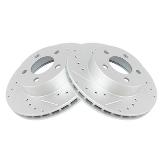TRQ® - Performance Cross Drilled and Slotted Front Disc Brake Rotors