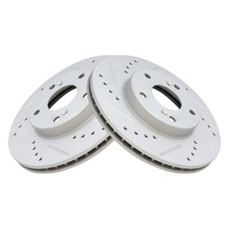 TRQ® - Performance Cross Drilled and Slotted Front Disc Brake Rotors