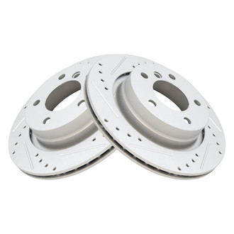 TRQ® - Performance Cross Drilled and Slotted Rear Disc Brake Rotors