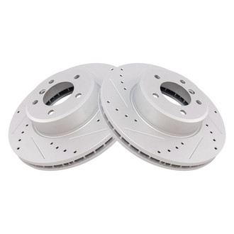 TRQ® - Performance Cross Drilled and Slotted Front Disc Brake Rotors