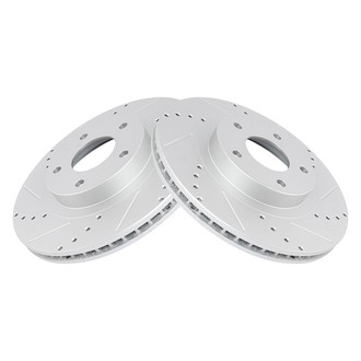 TRQ® - Performance Cross Drilled and Slotted Front Disc Brake Rotors