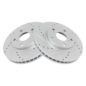 TRQ® - Performance Cross Drilled and Slotted Front Disc Brake Rotors