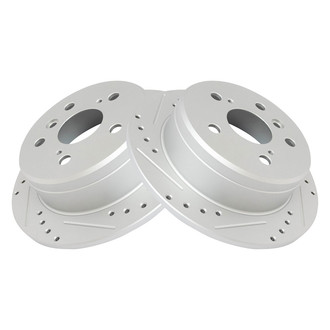 TRQ® - Performance Cross Drilled and Slotted Rear Disc Brake Rotors