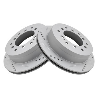 TRQ® - Performance Cross Drilled and Slotted Rear Disc Brake Rotors