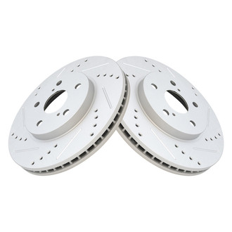 TRQ® - Performance Cross Drilled and Slotted Front Disc Brake Rotors