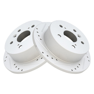 TRQ® - Performance Cross Drilled and Slotted Rear Disc Brake Rotors