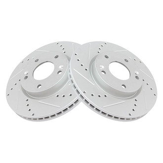 TRQ® - Performance Cross Drilled and Slotted Front Disc Brake Rotors