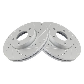 TRQ® - Performance Cross Drilled and Slotted Front Disc Brake Rotors