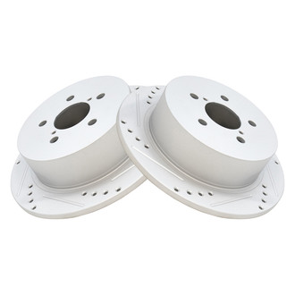 TRQ® - Performance Cross Drilled and Slotted Rear Disc Brake Rotors