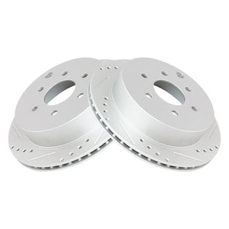 TRQ® - Performance Cross Drilled and Slotted Rear Disc Brake Rotors