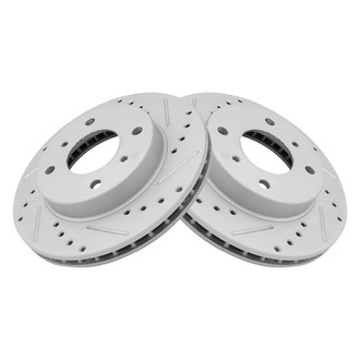 TRQ® - Performance Cross Drilled and Slotted Front Disc Brake Rotors