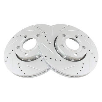 TRQ® - Performance Cross Drilled and Slotted Front Disc Brake Rotors