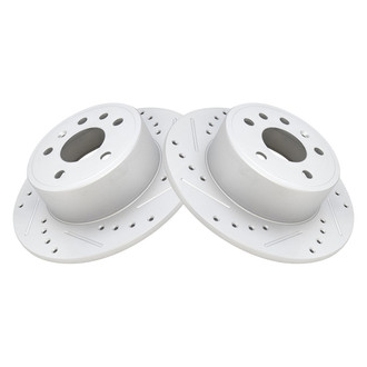 TRQ® - Performance Cross Drilled and Slotted Rear Disc Brake Rotors